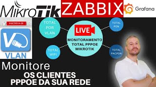 live Monitoramento pppoe por vlan com Mikrotik Zabbix e Grafana [upl. by Nnairret]