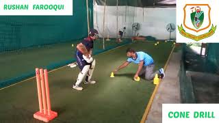 🏏 BATTING CONE DRILLS 🏏 RUSHAN FAROOQUI 🏏 CRICKET COACH KADIR PATEL 🏏 [upl. by Igal]