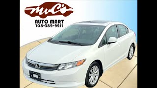 2012 White Honda Civic EX Sedan Sunroof [upl. by Holland]