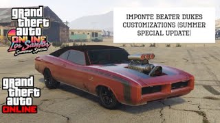 Gta 5 Online NEW Imponte Beater Dukes 69 charger Customizations Summer Special Update [upl. by Ardnasirhc]