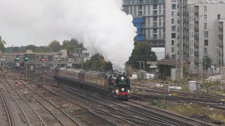 35028 Clan Line Romps Away From Woking  Atlantic Coast Express  121024 [upl. by Vincent339]