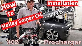 Holley Sniper EFI Installation With Hyperspark Timing Control plus a Supercharger [upl. by Nylg]