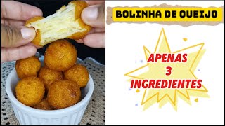 BOLINHA DE QUEIJO COM 3 INGREDIENTES SALGADO FÁCIL LANCHE RÁPIDO RECEITA DE BOLINHA DE QUEIJO [upl. by Einnol]