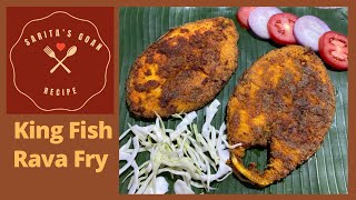 Goan Style King Fish Rava Fry  Surmai Rava Fry  Viswan Fry  Sarita’s Goan Recipes [upl. by Massingill]