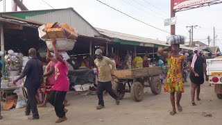 AFRICA MARKET WALK GHANA ACCRA AGBOGBLOSHIE MAKOLA [upl. by Parthena]