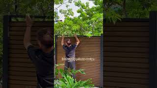 wpc mexytech backyard yard fence install garden slatwall [upl. by Naleek]