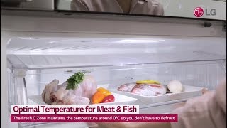 LG LINEAR Top Freezer User Scene Video  Optimal Temperature for Meat amp Fish [upl. by Cori]