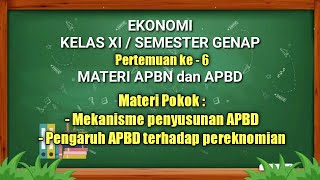 Mekanisme Penyusunan amp Pengaruh APBD terhadap perekonomianMateri Ekonomi Kelas XI  Semester Genap [upl. by Akilegna385]