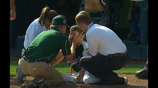 LLWS 2012  Ryan Meury gets a bad hit on his mouth [upl. by Noswal]