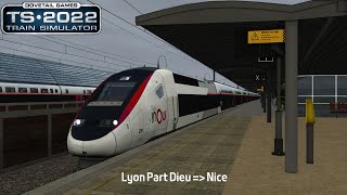 TGV INOUI 6801  Lyon Part Dieu  Nice  Train Simulator 2022 [upl. by Kirstin]