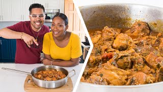 How To Make Trini Stewed Chicken  Foodie Nation [upl. by Rebm]