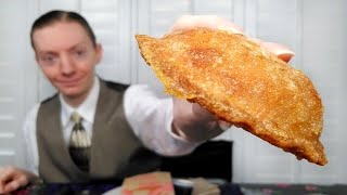 Taco Bells NEW Cheesy Chicken Crispanada Review [upl. by Enaitsirhc9]