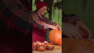 Pumpkin Feast with the Hermit 🍑villagelife villagevlog village villagelifestyle [upl. by Paolina]