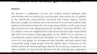 Baryonic distributions in galaxy dark matter haloes – I New observations of neutral and ionized gas [upl. by Asilad]