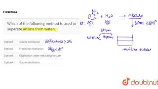 Which of the following method is used to separate aniline from water [upl. by Battiste824]