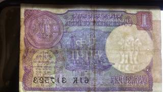 One Rupee Note 1991 Signature of Dr Montek Singh Ahluwalia  Note Value in Description [upl. by Geraldine]