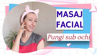 MASAJ FACIAL ACASĂ  Pungi sub ochi  Cearcane  Masaj facial cu drenaj limfatic Ingrijirea tenului [upl. by Buke]