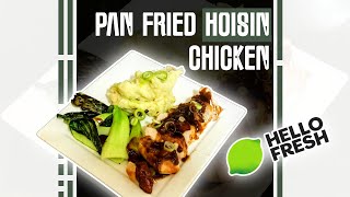 PanFried Chicken with Spring Onion Mash Roasted Bok Choy and Plum Hoisin Sauce  Hello Fresh [upl. by Enoitna]