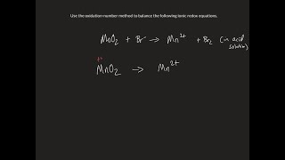 Use the oxidationnumber method to balance the following ionic redox equations …̱ [upl. by Naples]