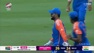 India vs South Africa T20 World Last 30 Ball and 30 run Defence [upl. by Arhez876]