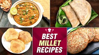 5 Best Millet Recipes  Make Upma Dosa Cheela Puri using Millets  Ragi Rajgira Bajra Kuttu [upl. by Reinert822]