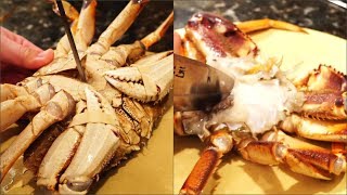 Chinese Dungeness Crab Feast Live Crab Killed Humanely 凍蟹 大螃蟹 [upl. by Adolf]