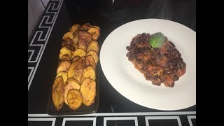 CUISINE RAPIDE  BANANE PLANTAIN FRIT ET SA JARDINIERE DHARICOT ROUGE 😋 [upl. by Llerehs]