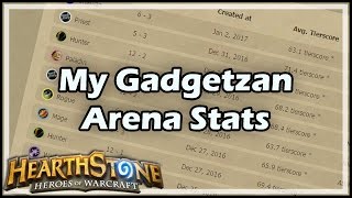 Hearthstone My Gadgetzan Arena Stats [upl. by Alaj]