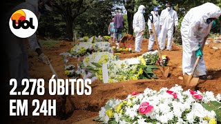 Brasil registra mais 2278 mortes por covid19 em 24h [upl. by Giverin]