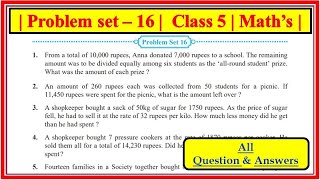 Problem Set 16 Class 5 Maths Ch 4 Multiplication and Division Problem Set 16 std 5th Mathematics [upl. by Shuman]