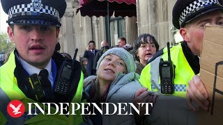 Greta Thunberg arrested during climate protest in London [upl. by Ailemak684]