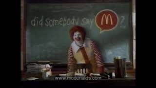 1998 McDonalds Commercial Ronalds Stray HairRecess TieIn [upl. by Alo]