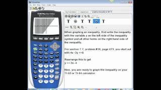 Graphing a Linear Inequality Using the TI8384 [upl. by Cobby]