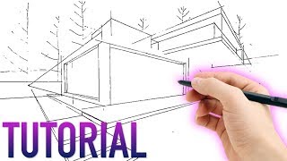 Como dibujar una perspectiva a dos puntos de fuga  TUTORIAL [upl. by Oirad738]