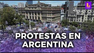 Marcha de la CGT contra el DNU de Javier Milei en Argentina [upl. by Bevus]