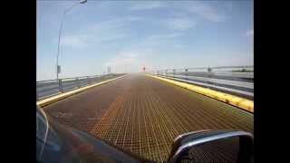 Motorcycle  Ogdensburg NY Grated Bridge [upl. by Hayidah]