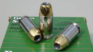 Remington Golden Saber 45 ACP 230 gr JHP SIMTEST wdenim [upl. by Linette]