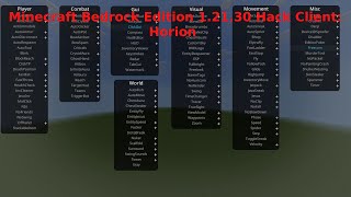 Minecraft Bedrock Edition 12130 Hack Client Horion [upl. by Nnylrebma]