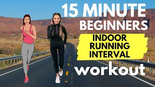 Beginners Running Workout  15 Minute Home Workout to Make Running Easy  with Running Tips [upl. by Ecirtel]