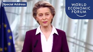 Special Address by Ursula von der Leyen President of the European Commission  DAVOS AGENDA 2021 [upl. by Akinnor]