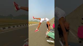 Scooty se stunt 😱 flexibility yogapractice fitness ytshortsindia ￼ [upl. by Cosetta]