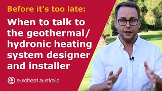 When to engage the geothermal or hydronic heating and cooling system designer and installer [upl. by Fabio]