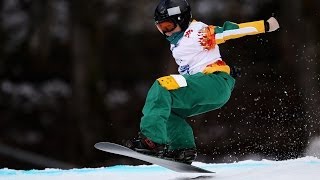 Ben Tudhope 1st run  Mens para snowboard cross  Alpine Skiing  Sochi 2014 Paralympics [upl. by Behka]