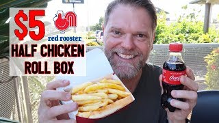 5 Red Rooster Half Chicken Roll Box Meal Deal Review  Gregs Kitchen [upl. by Rusel]