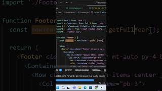 how to add latest year dynamic in react js  reactjs header and footer  footer in react js  code [upl. by Ttegirb]