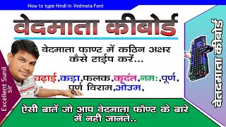 वेदमाता फॉन्ट में ढ़  फ  कृ  आदि स्पेशल करेक्टर कैसे लिखते हैं Hindi typing in vedmata font [upl. by Suraved]