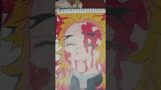 drawing rengoku from demon Slayer fire hashira new alcohol markers draw [upl. by Htennek]