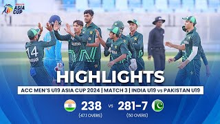 India U19 vs Pakistan U19  ACC Mens U19 Asia Cup  Match 3 [upl. by Yrelle]