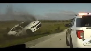 Dodge Charger rolls over after Florida police viciously ended the pursuit [upl. by Astrid]