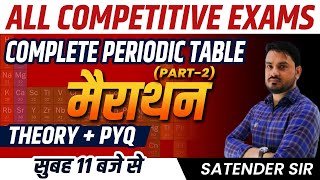 COMPLETE PERIODIC TABLE PART2   MARATHON  RRB GROUPD  NTPC CBT2  SCIENCE  SATENDER SIR [upl. by Halladba118]